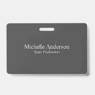 Badge Minimaliste Professionnel Moderne Couleur Gris Pla