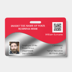 Badge Modèle de logo photo de carte d'identité DIY argen