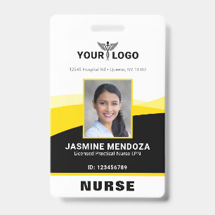 Badge Modèle de logo photo jaune noir Nom de l'entrepris
