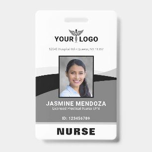 Badge Modèle de logo photo noir gris Nom de l'entreprise