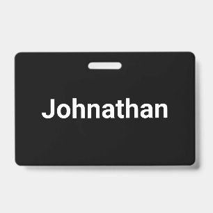 Badge Modèle de nom noir et blanc simple
