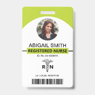 Badge Modèle de photo de caducée lime pour employé Infir