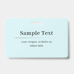 Badge Modèle de texte simple et élégant   Bleu clair