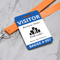 Modèle du logo du visiteur bleu double face