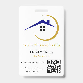 Badge Modern Real Estate white and gold custom logo