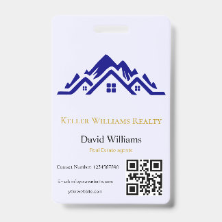 Badge Modern Real Estate white and gold custom logo