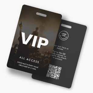 Badge Modern VIP All Access Event Concert Match Party QR