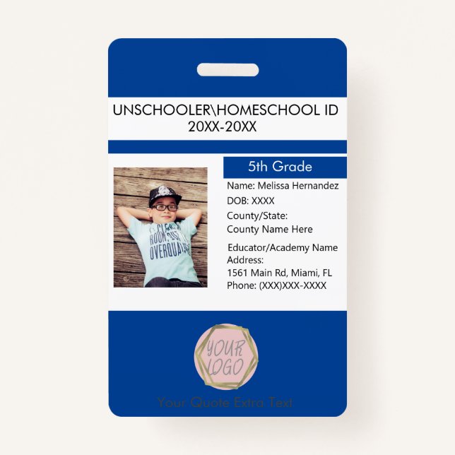 Badge Moderne à l'école à la maison Non scolaire Étudian (Devant)