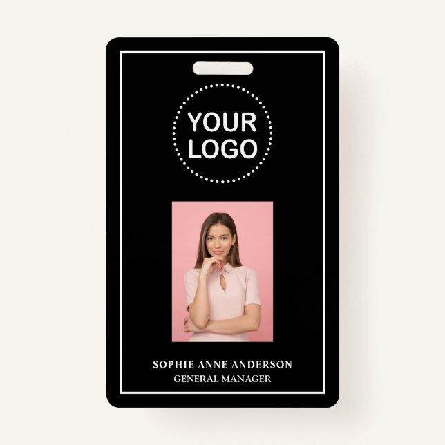 Badge Moderne employé d'entreprise de code QR minimalist (Devant)