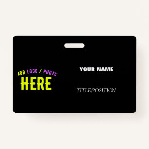 BADGE MODERNE ET MODERNE PERSONNALISABLE NOIR VÉRIFIÉ
