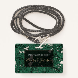 Badge Moderne feuillage vert plante Design botanique