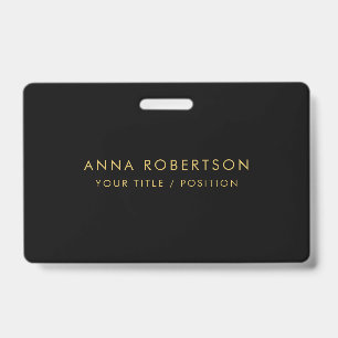 Badge Moderne Minimaliste Tendance Or Noir Professionnel