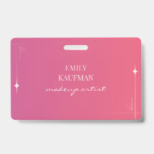 Badge Moderne Pink Gradient Maquillage Artiste