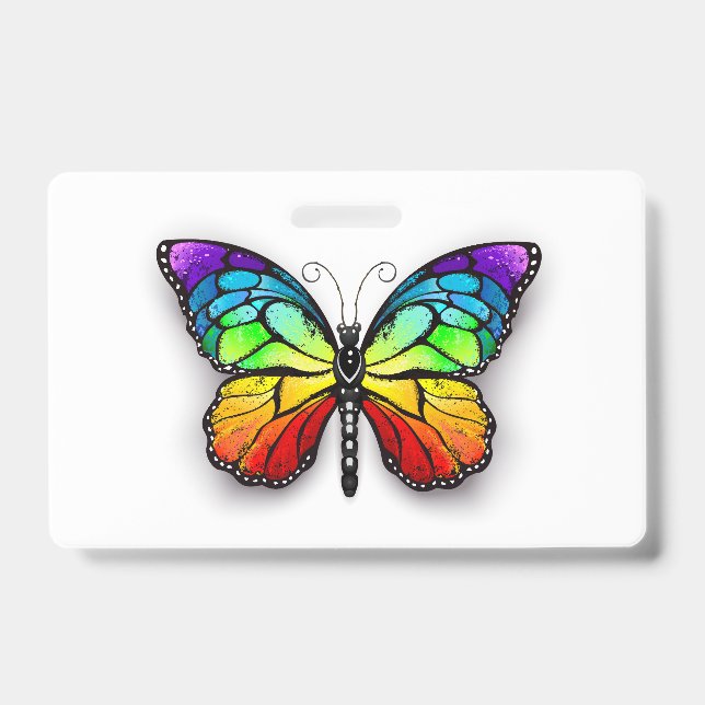Badge Monarque papillon arc-en-ciel (Avant)
