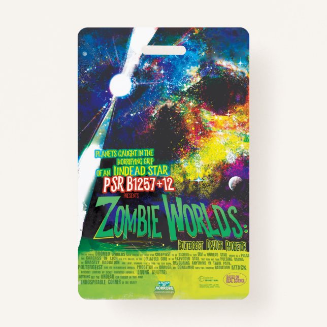 Badge Mondes Zombie Galaxie d'Halloween (Devant)