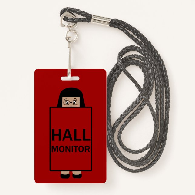 Badge Moniteur de salle scolaire pour filles (Devant avec lanière)