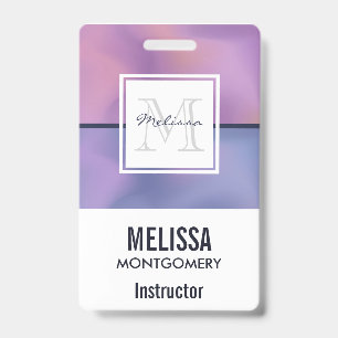 Badge Monogramme Abstrait moderne violet et rose