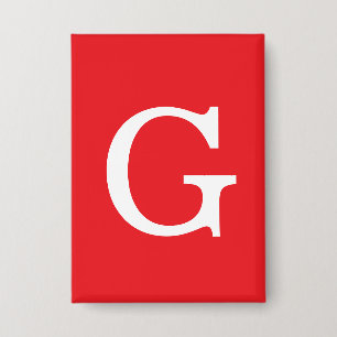 Badge Monogramme de lettre initiale rouge blanc simple