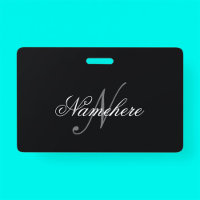 Monogramme de nom personnalisé noir et blanc uniqu