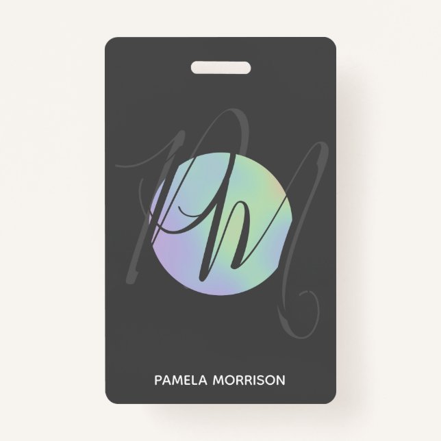 Badge Monogramme du cercle holographique moderne - Insig (Devant)