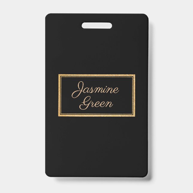 Badge Monogramme Or Et Cadre Noir (Avant)