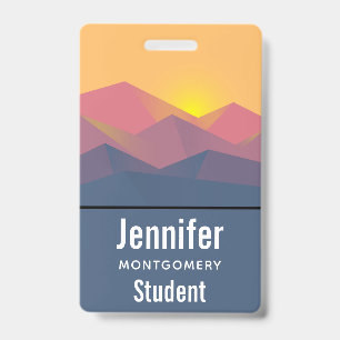 Badge Montagnes Rustiques Géométrique Minimaliste