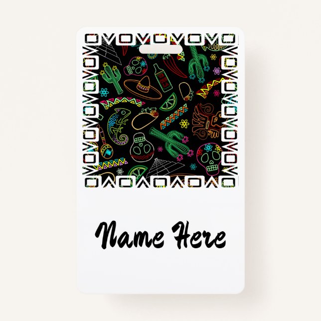 Badge Motif de Fiesta du Mexique (Devant)