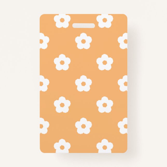 Badge Motif de fleurs blanches (Devant)