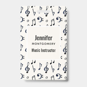 Badge Motif de notes de musique mignonnes