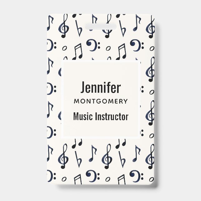 Badge Motif de notes musicales mignonnes (Front)