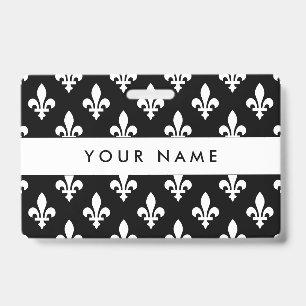 Badge Motif Fleur de Lis, Français, Royal, Blanc