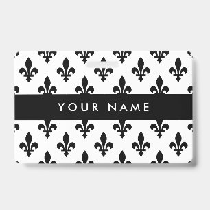 Badge Motif Fleur de Lis, Français, Royal, Noir