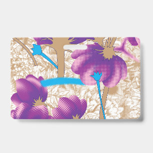 Badge Motif floral vif avec violet et bleu f