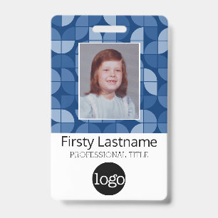 Badge Motif MCM - Photo de l'employé, nom, code barre, l