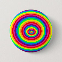 Badge motif rond psychédélique arc-en-ciel