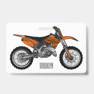 Badge Moto cross dessin animé moto tout-terrain