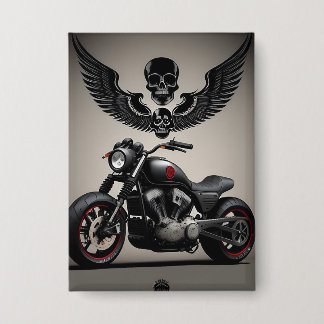 Badge Motocyclette personnalisée avec graphique de crâne