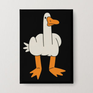 Badge Mouette du doigt du milieu Humour geste drôle reto