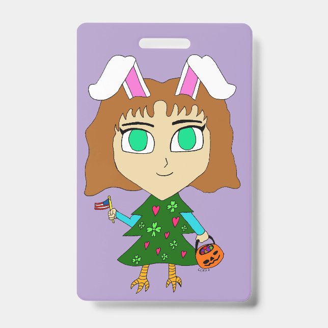 Badge Multi Vacances Chibi (Avant)