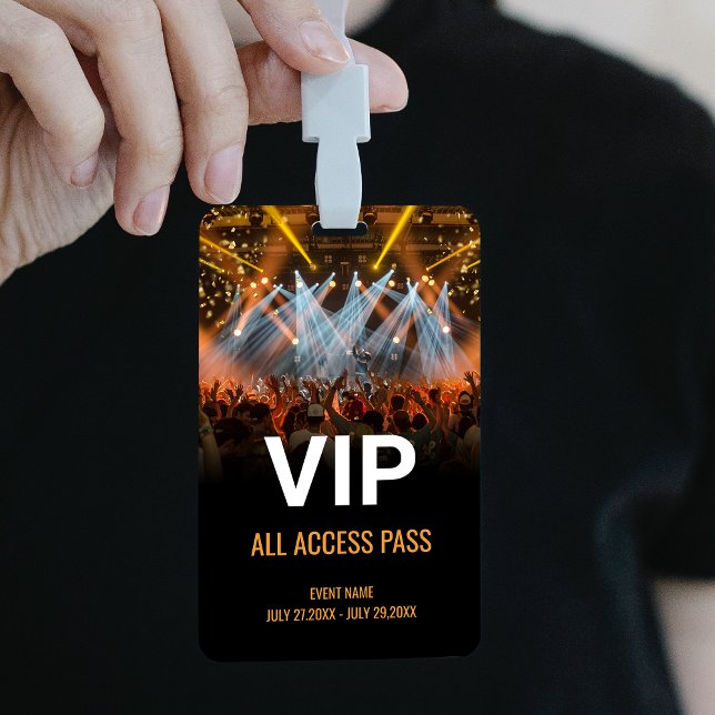Badge Music Festival VIP All Access Pass ID d'événement (Music Event Backstage Pass Event Staff Badge)