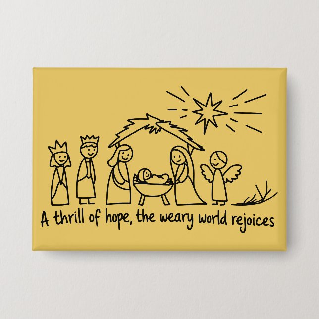 Badge Nativity Christmas Christian Family Matching  (Recto)
