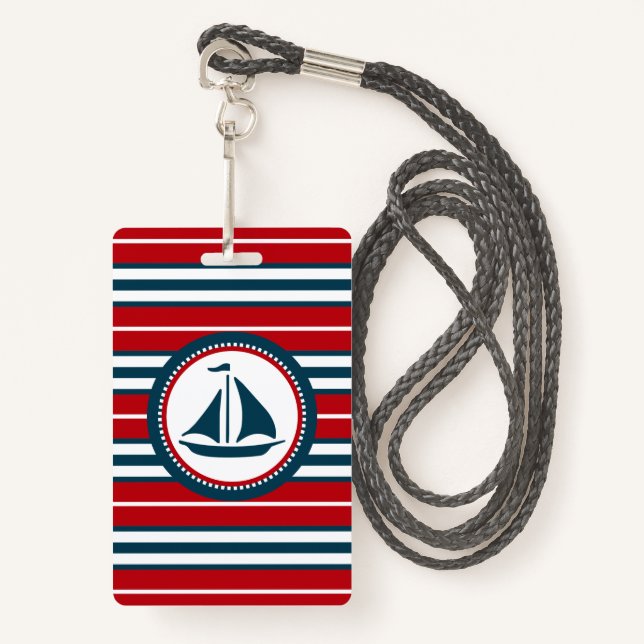 Badge Nautical design (Devant avec lanière)