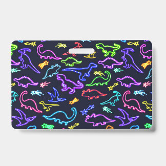Badge Neon Dinosaures 