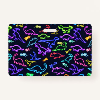 Badge Neon Dinosaures 