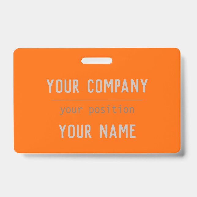 Badge Neon orange - caractères gras - code QR (Face)