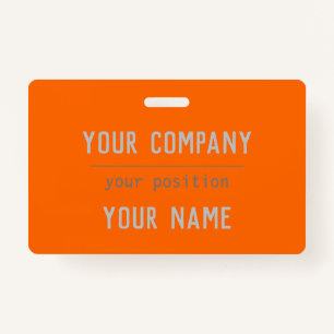 Badge Neon orange - caractères gras - code QR