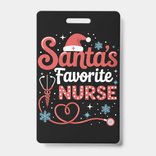 Badge Noël de la infirmière préférée de Santa