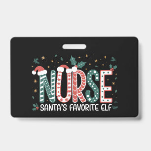 Badge Noël de l'elfe préféré de Santa Infirmière Inspira