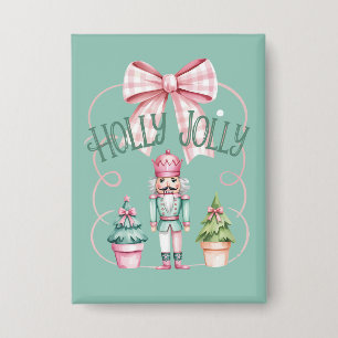 Badge Noël Holly Jolly Casse-Noisette Coquette Prépa
