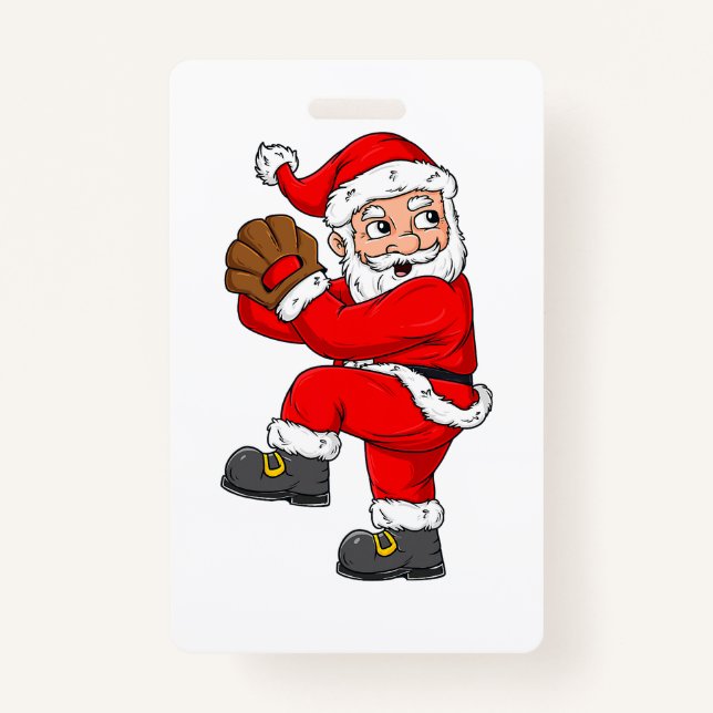Badge Noël Père Noël Capteur de baseball Garçons Filles (Devant)
